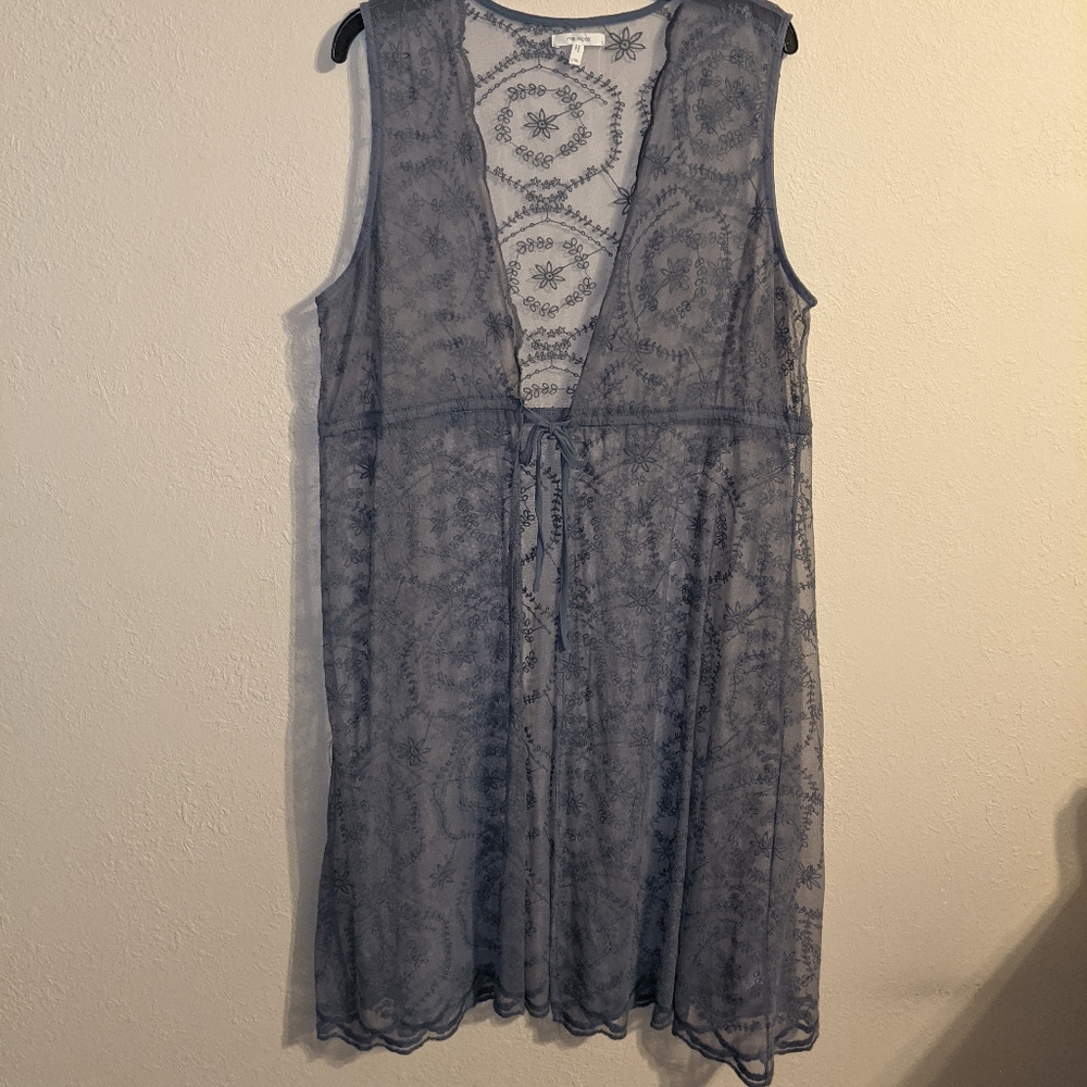 NWOT Light Blue Lace Duster